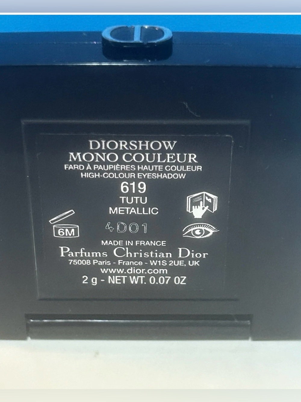 Dior Diorshow Mono Single Eyeshadow ~ 619 Tutu Metallic - Picture 4 of 4